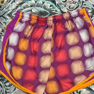 Nike Purple and Orange Polka Dot Women's Athletic Shorts